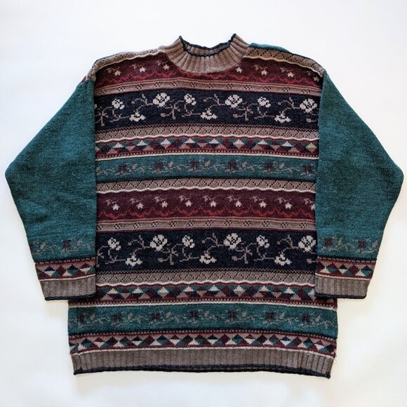 Vintage Daniel Hechter fair Isle knit crewneck sweater, women's medium - Picture 6 of 8